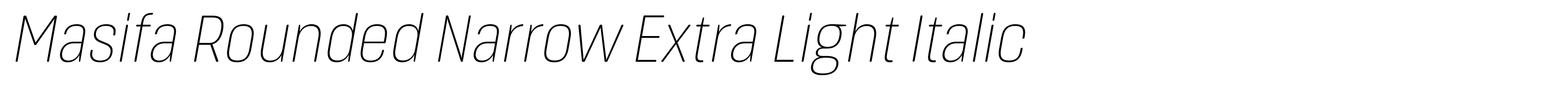 Masifa Rounded Narrow Extra Light Italic
